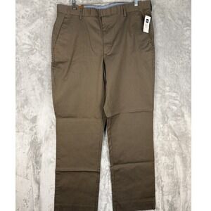 GAP Men Straight Fit Pinstripe Dress Pants Brown Size 38x34 Flat‎ Front
